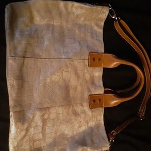 Cavalcanti Leather Shoulder bag/tote, Gold/bronze